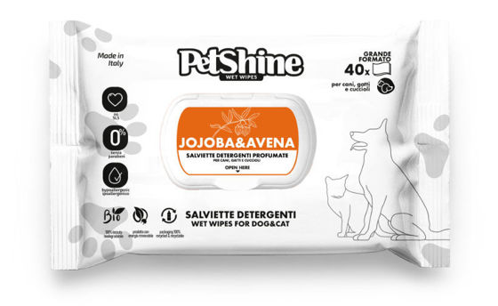 Εικόνα της PetShine Υγρά Μαντηλάκια Jojoba & Avena 40τμχ