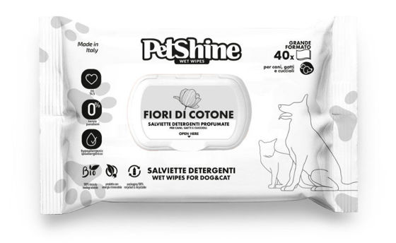 Εικόνα της PetShine Υγρά Μαντηλάκια Cotton Flowers 40τμχ