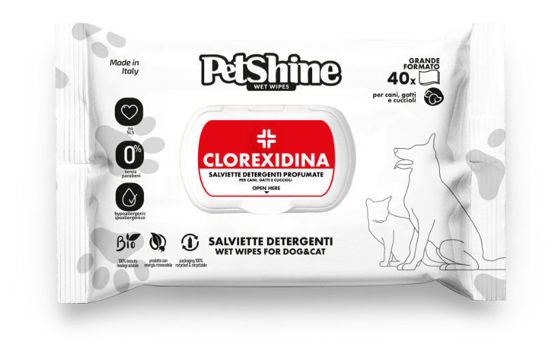 Εικόνα της PetShine Υγρά Μαντηλάκια Καθαρισμού Clorexidine