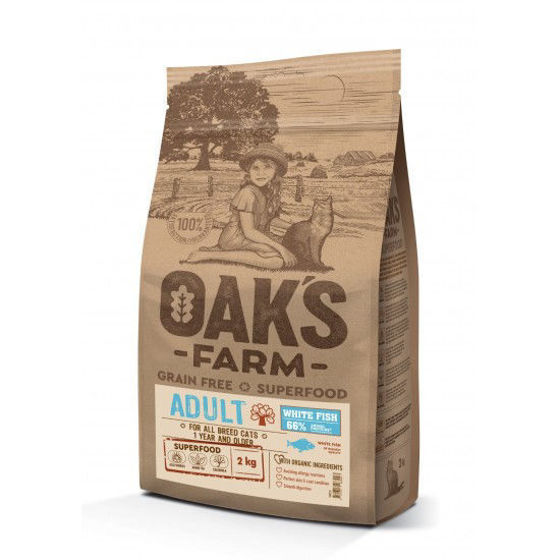 Εικόνα της Oak`s  Farm Grain Free Γάτας Adult White Fish 2kg