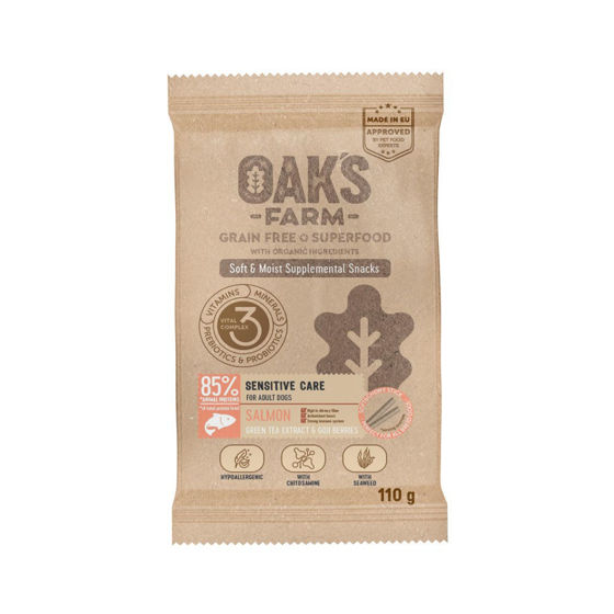 Εικόνα της Oak`s Farm Λιχουδιές Σκύλου Sensitive Care Με Σολομό 110gr