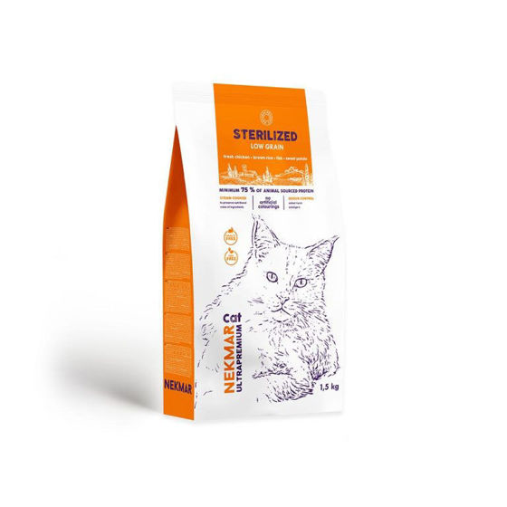 Εικόνα της Nekmar Ξηρά Τροφή Γάτας Low Grain Sterilized 1,5kg