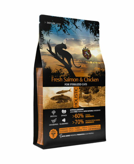 Εικόνα της Ambrosia Grain Free Γάτας Adult Sterilised Fresh Salmon & Chicken 5kg