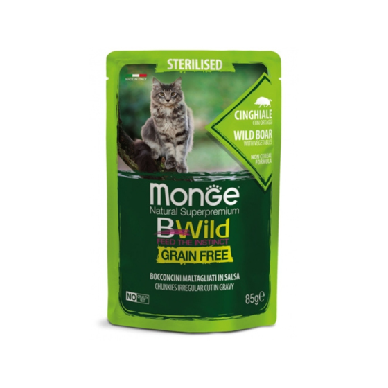 Εικόνα της Monge Bwild Sterilised Με Αγριόχοιρο & Λαχανικά 85gr