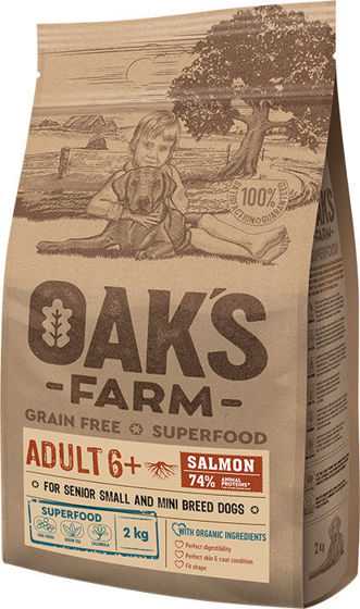 Εικόνα της Oak`s Farm Grain Free Small Breed Adult 6+ Salmon 2kg
