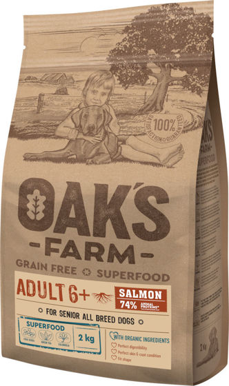 Εικόνα της Oak`s Farm Grain Free All Breed Adult 6+ Salmon 2kg