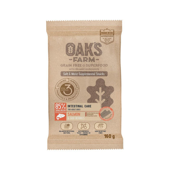 Εικόνα της Oak`s Farm Λιχουδιές Σκύλου Intestinal Care Με Σολομό 160gr